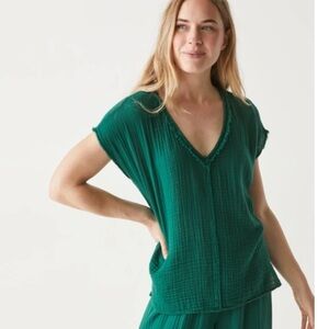 Michael Stars Draya Gauze V-neck top